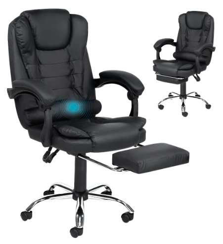 SILLA EJECUTIVA ERGONOMICA VINIPIEL NEGRO